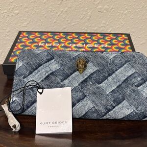 Kurt Geiger Denim Blue Woven Wallet